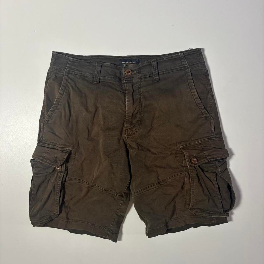 Olive American Eagle Extreme Flex Cargo Shorts - 34
